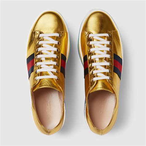 sneakers pelle gucci|gucci sneaker for women.